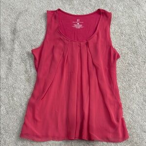 New York and Co Pink Pleated Sleeveless Tank Top